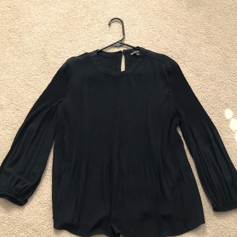 Adrianna Papell black blouse size S. Long sleeves, round neck.